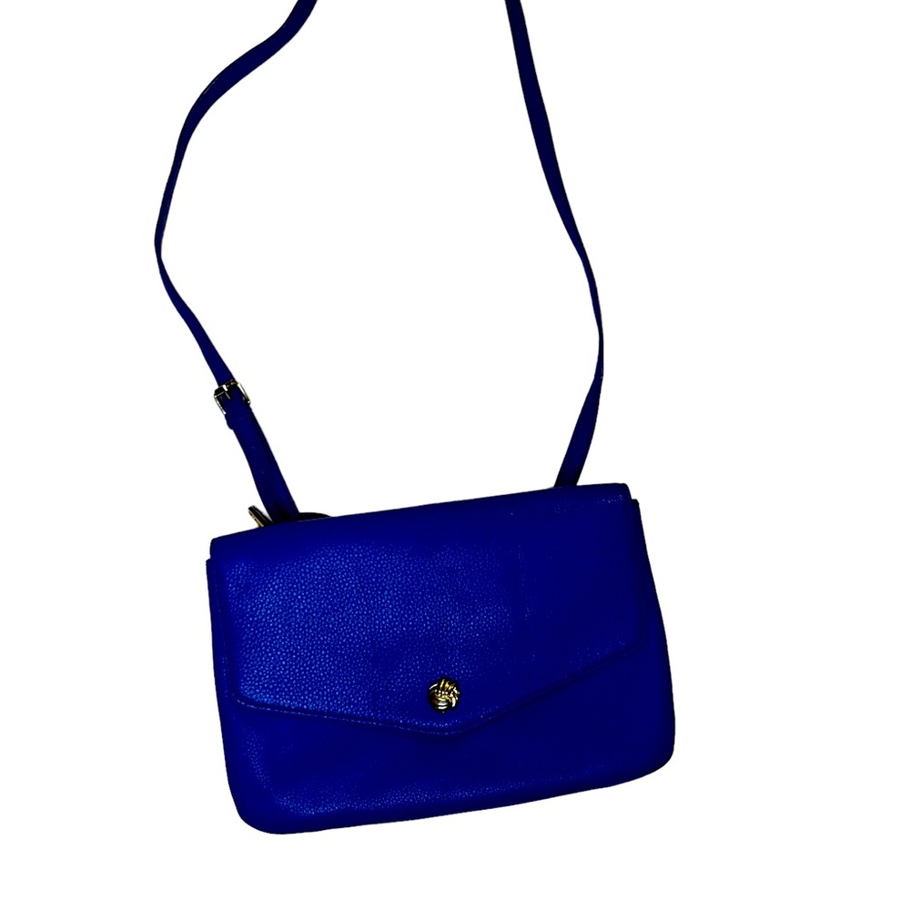 Talbots blue leather crossbody handbag